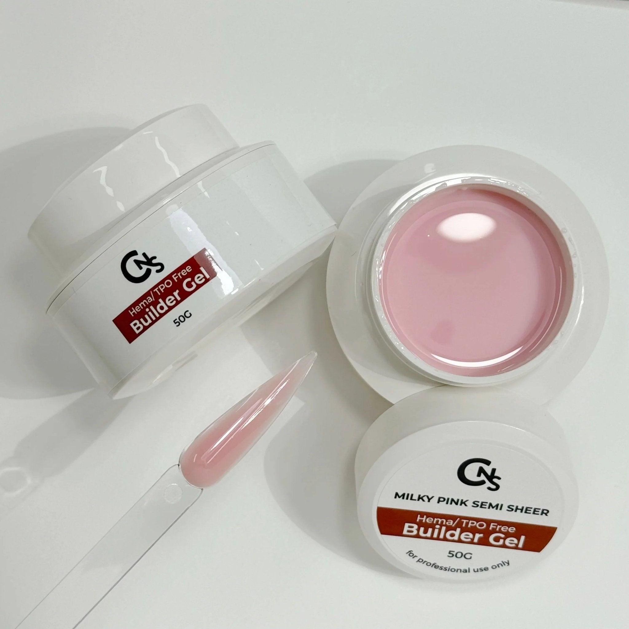 CNS Builder Gel – Milky Pink Semi Sheer (50G Pot) - Cordoza Nail