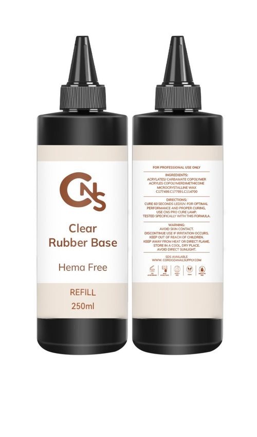 Clear Rubber Base Gel Refill 250ml.