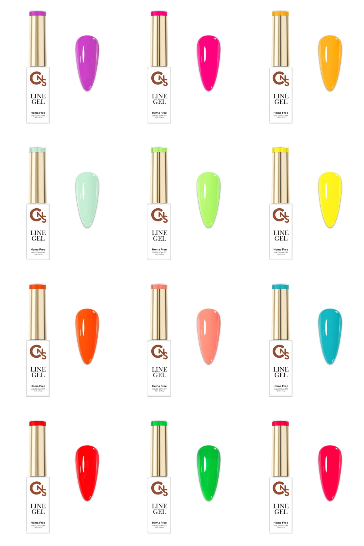 CNS Neon Gel Liners – 12pc Set