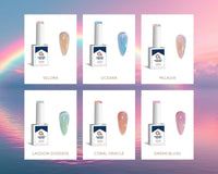 6pc Rainbow Holographic Cateye Hema Free Gel Polish - Goddesses of the Deep - Cordoza Nail Supply
