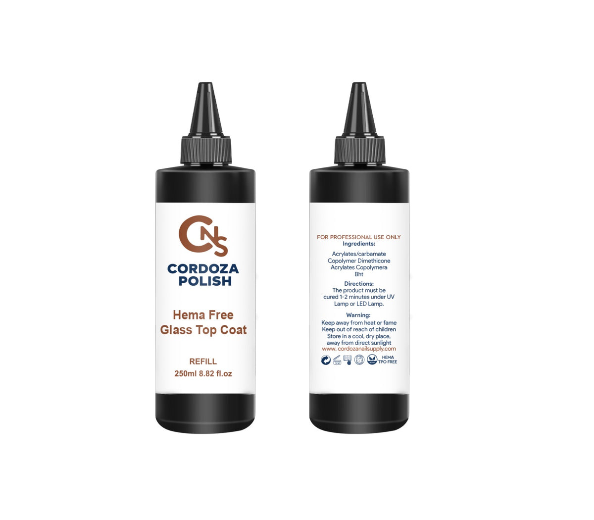 Glass Seal Top Coat No Cleanse Hema Free 250ml REFILL