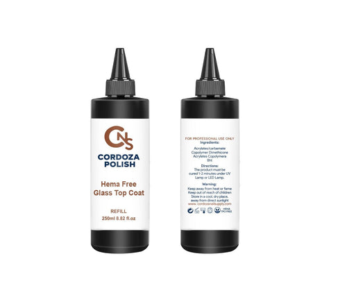 Glass Top Coat Hema Free 250ml REFILL.