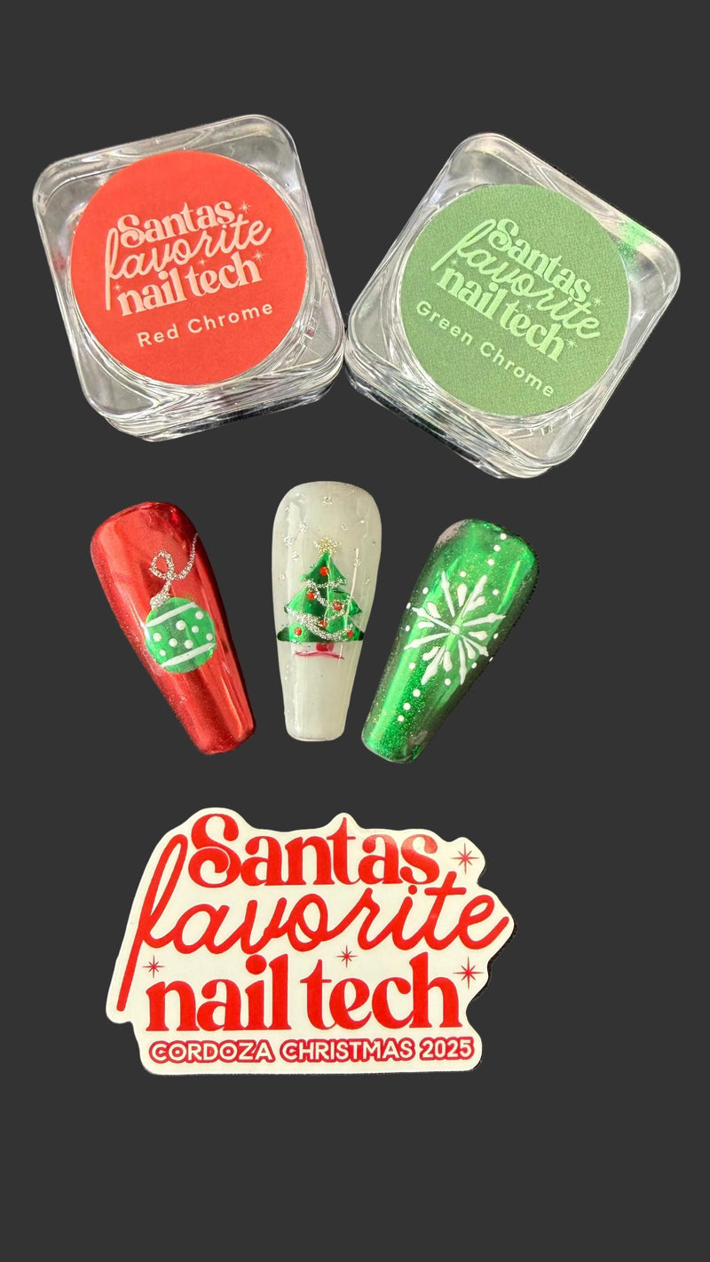 DAY 6 GIFT - RED + GREEN CHROME SET - CC EXTRA'S.