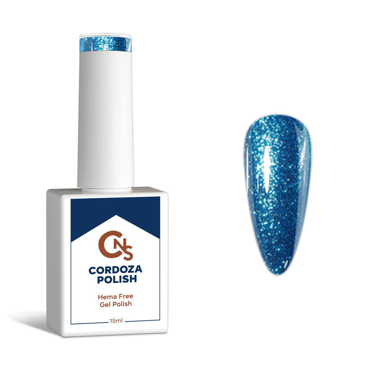 Bluebell & Bubbly - CNS Hema Free Metallic Sparkle Gel Polish.