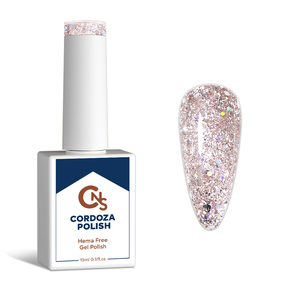 Blushin Blizzard - CNS Hema Free Glitter Gel Polish