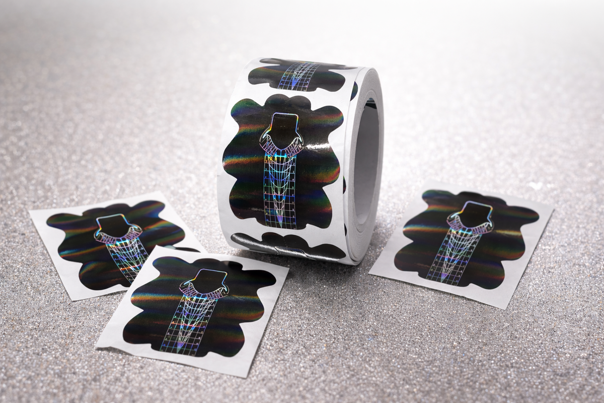 500ct Sculpting Nail Forms – Holographic Grid