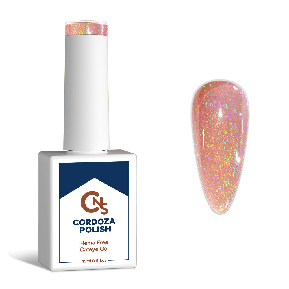 Coral Oracle - CNS Hema Free Holographic Cateye Gel Polish