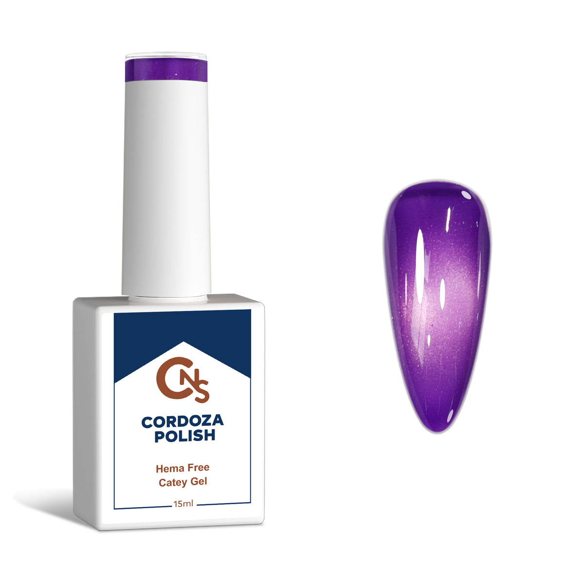 Deep Violet Aura CNS Hema Free Cateye Gel Polish.