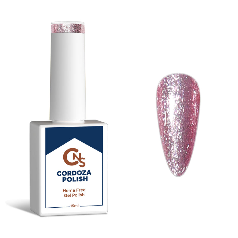 Enchanted Blush - CNS Hema Free Metallic Sparkle Gel Polish.