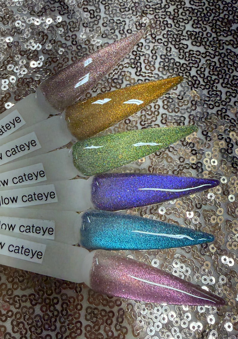 6pc Glow Cateye Collection | Glow-in-the-Dark Magnetic Gel Polish | Hema Free