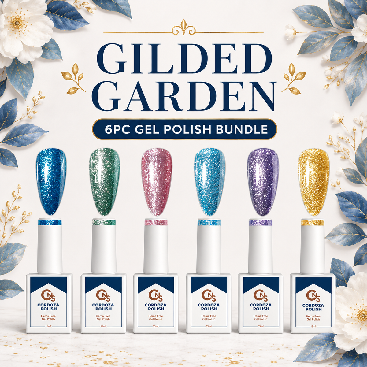Gilded Garden Platinum Gel Color 6pc Collection Hema Free | Spring 2026