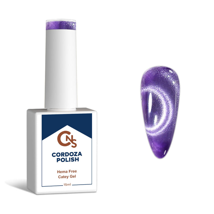 Grape Minds Think Alike - CNS Hema Free Chrome Attract Cateye Gel Polish.