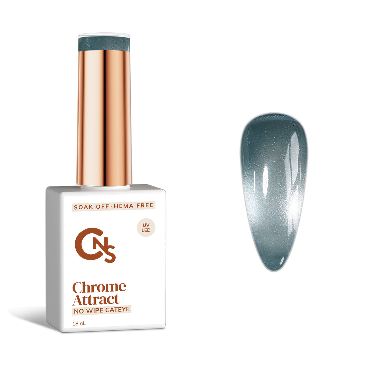 Gun Metal Gossip - Chrome Attract Cateye Gel Polish Hema/TPO Free