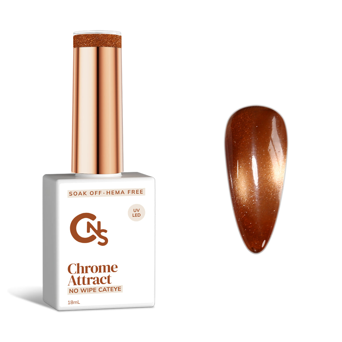 Half Baked Brownie - Chrome Attract Cateye Gel Polish Hema/TPO Free
