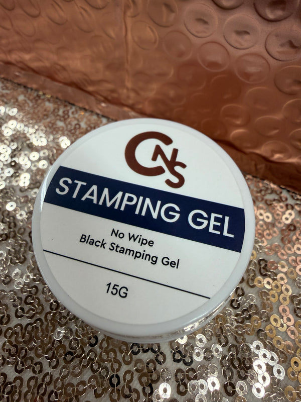 No Wipe Black Stamping Gel for Nail Art 15g | Grabs Chrome | Hema Free.