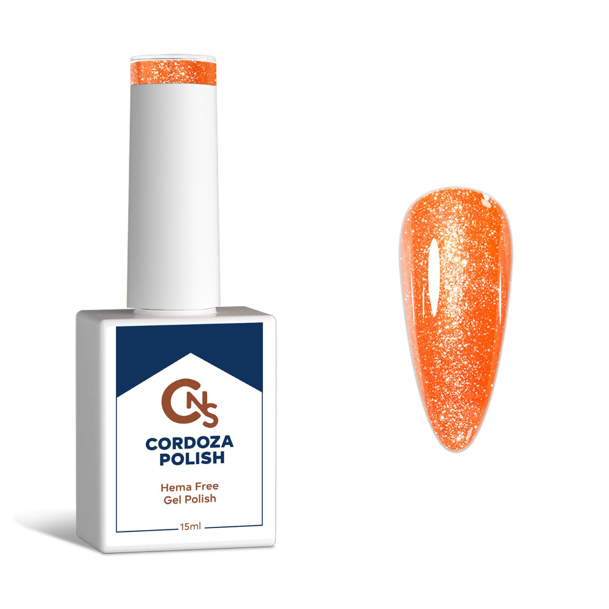 Juicy Peach - CNS Hema Free Metallic Sparkle Gel Polish