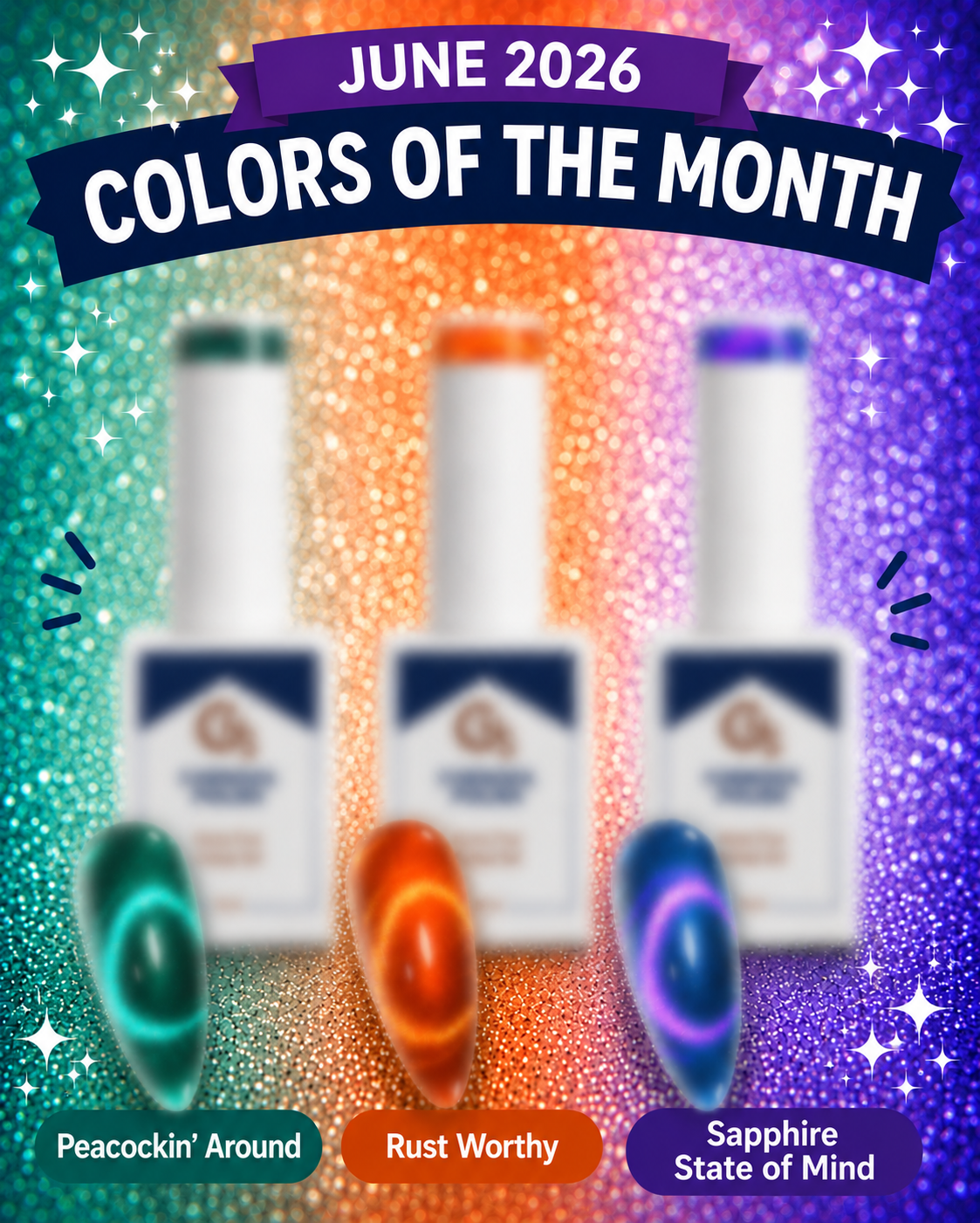 3pc Monthly Gel Polish Subscription - Color of the Month Club