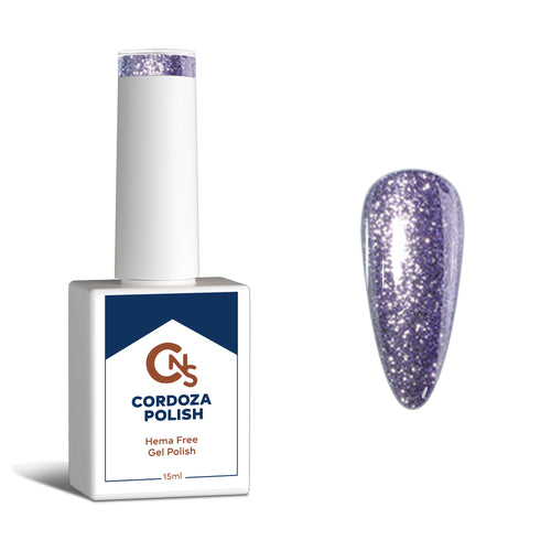 Lilac in Luxury - CNS Hema Free Metallic Sparkle Gel Polish.