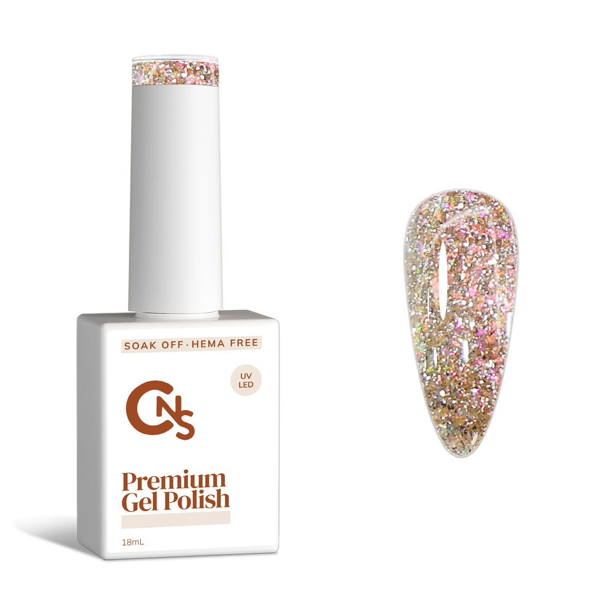 Spun Gold - Glitter Gel Polish - Hema/TPO Free.