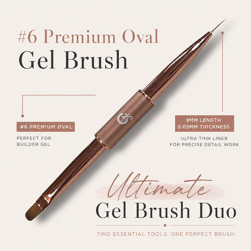 CNS Ultimate Gel Brush Duo | Liner & #6 Oval Gel Brush.