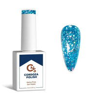 Blue Strobe Lights - CNS Hema Free Glitter Gel Polish - Cordoza Nail Supply