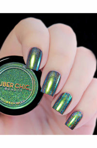 Chameleon Holographic Nail Powder: Emerald Isle - Cordoza Nail Supply