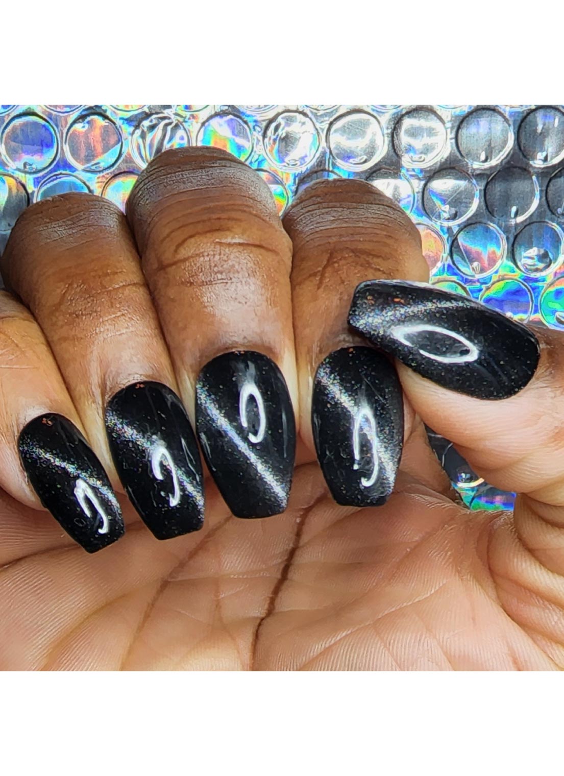 Chasing Lightning - Holo Cats Eye Gel Polish - Cordoza Nail Supply