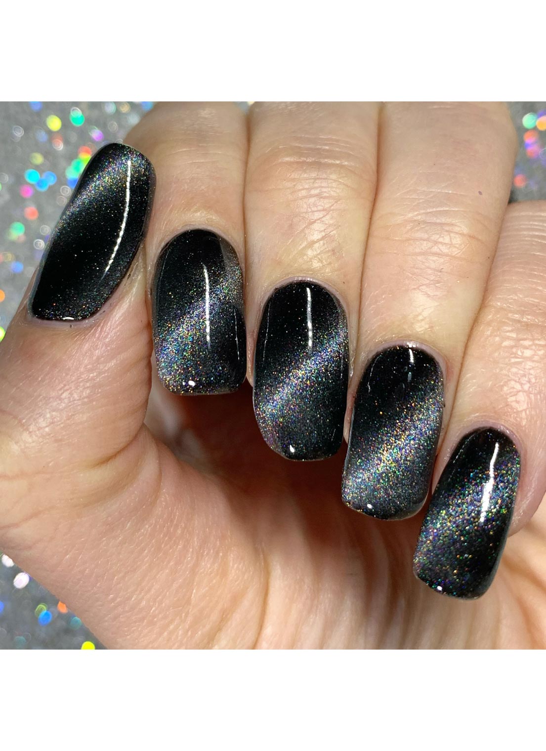 Chasing Lightning - Holo Cats Eye Gel Polish - Cordoza Nail Supply