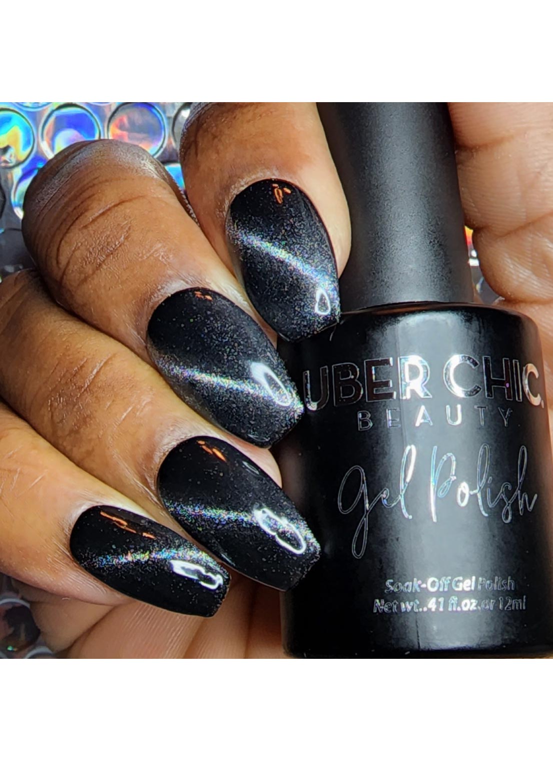 Chasing Lightning - Holo Cats Eye Gel Polish - Cordoza Nail Supply