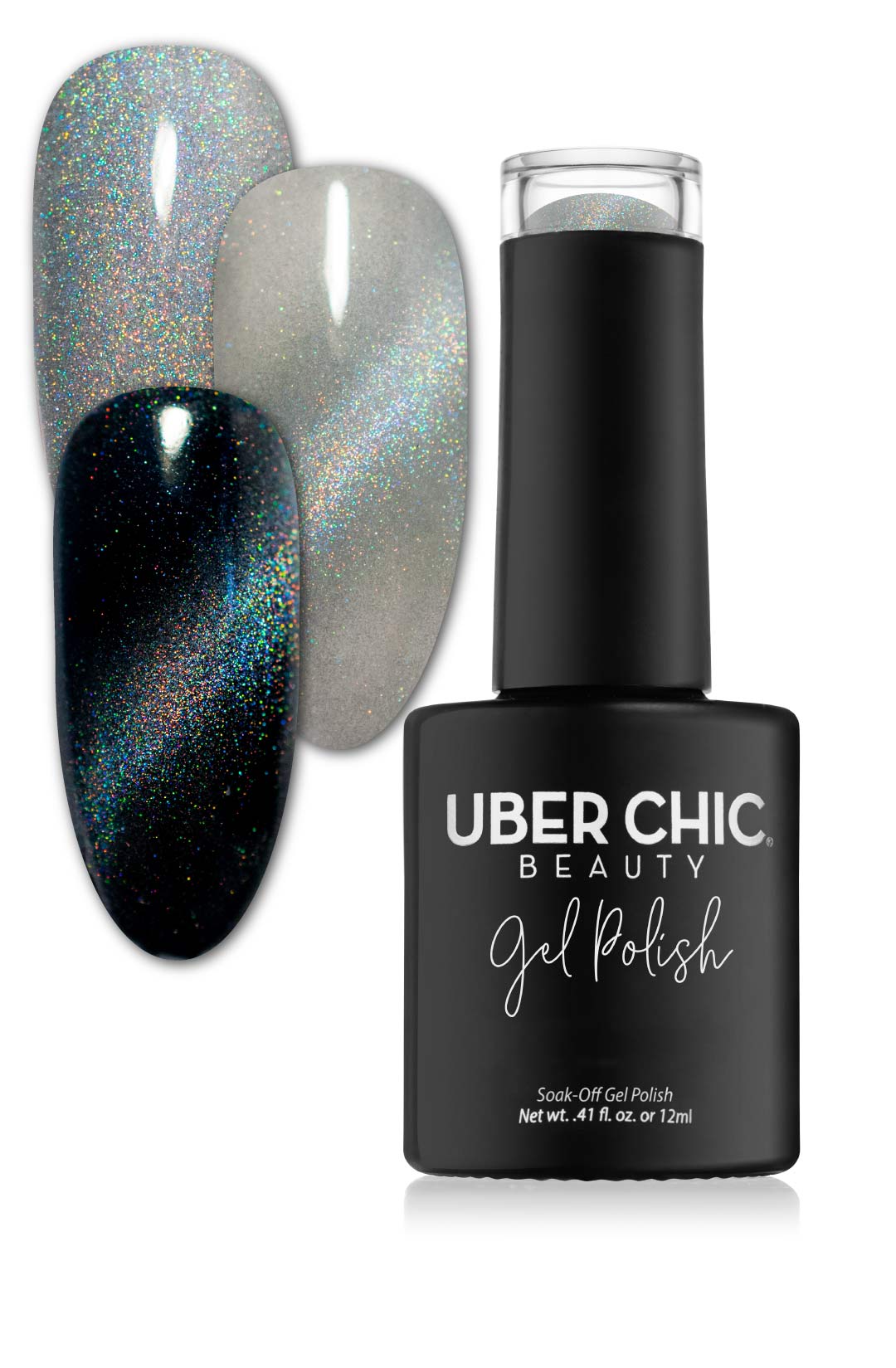 Chasing Lightning - Holo Cats Eye Gel Polish - Cordoza Nail Supply