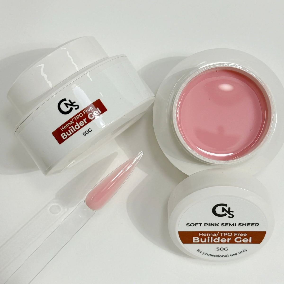 CNS Builder Gel – Soft Pink Semi Sheer (50G Pot) - Cordoza Nail Supply