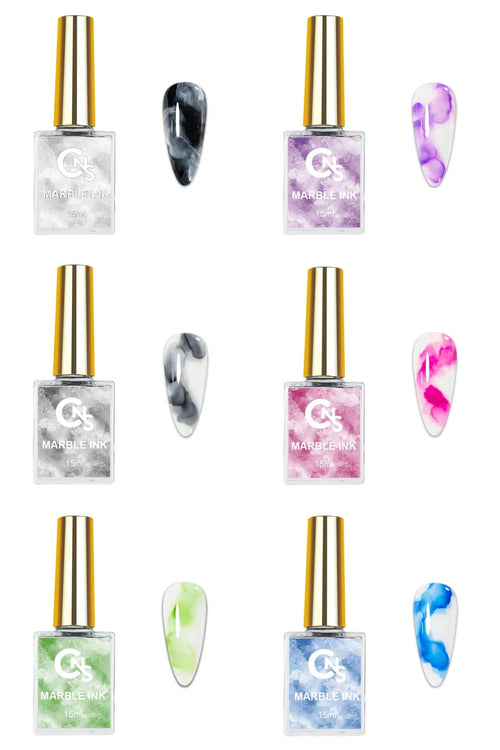 CNS Marble Inks 6pc - Cordoza Nail Supply