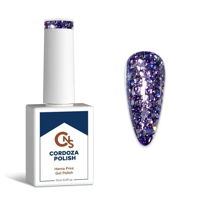 Disco Grape - CNS Hema Free Glitter Gel Polish - Cordoza Nail Supply