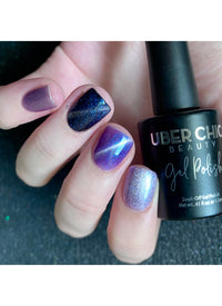 Galactic Night - Cats Eye Iridescent Gel Polish - Cordoza Nail Supply