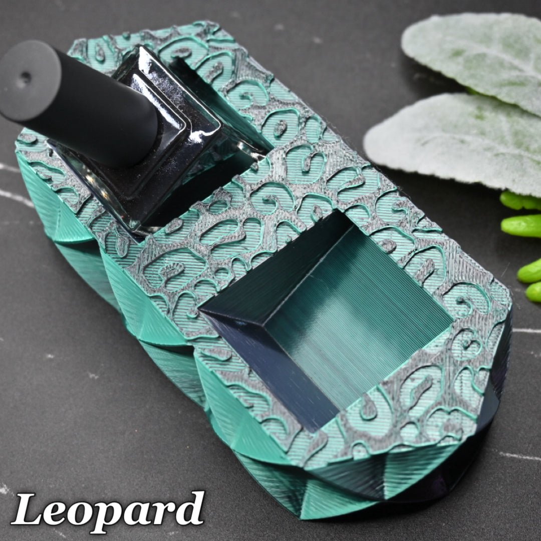 Leopard Pattern XL Triple Liquid Holder - Cordoza Nail Supply