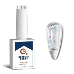 Mardi Gras Flake Top Coat -  CNS Hema Free Gel Polish.