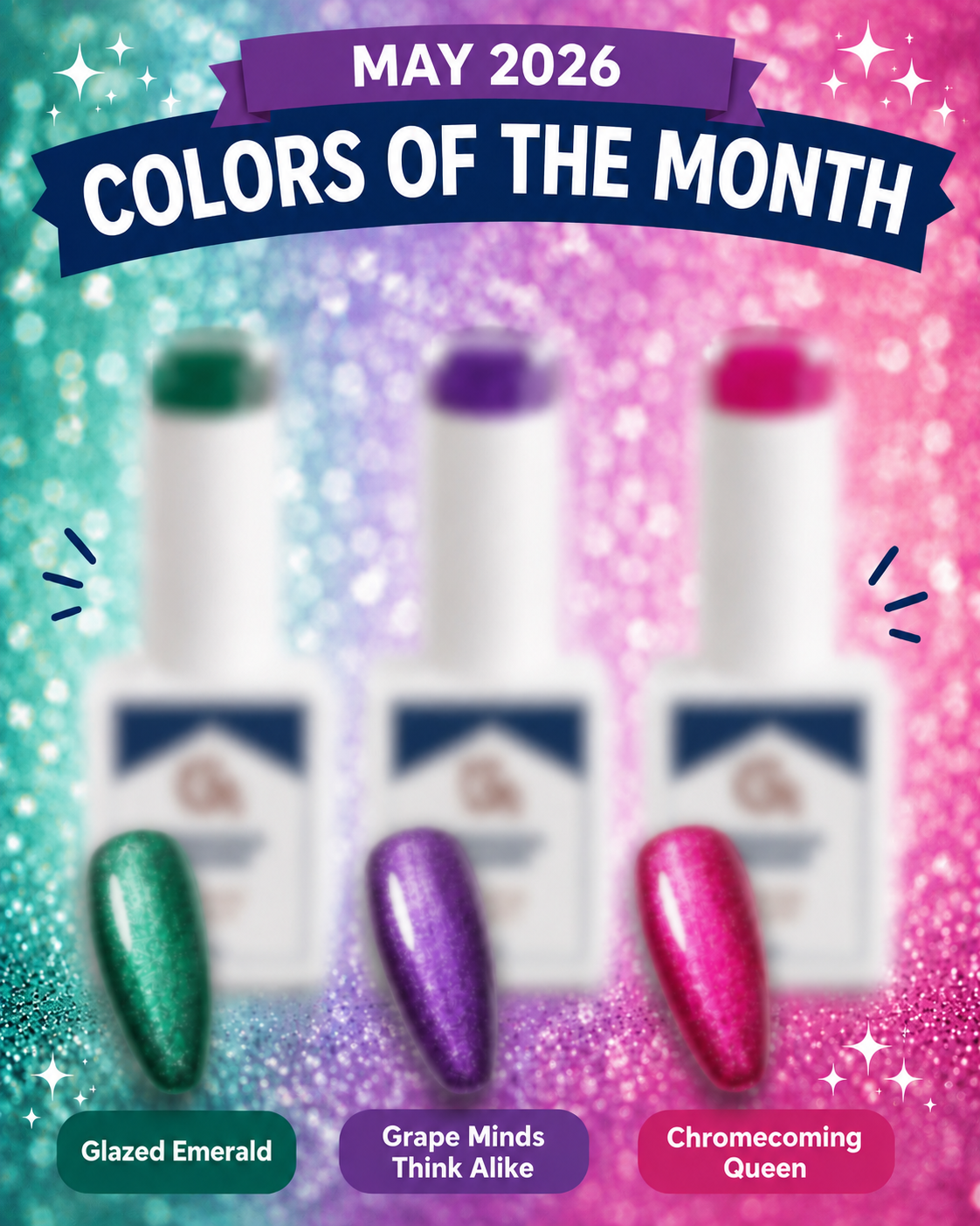 3pc Monthly Gel Polish Subscription - Color of the Month Club