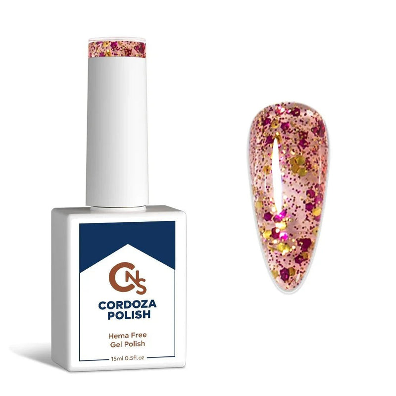 Melon Flash - CNS Hema Free Glitter Gel Polish - Cordoza Nail Supply