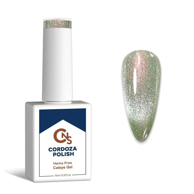 Mint Signal - CNS Hema Free Aurora Cateye Gel Polish - Cordoza Nail Supply