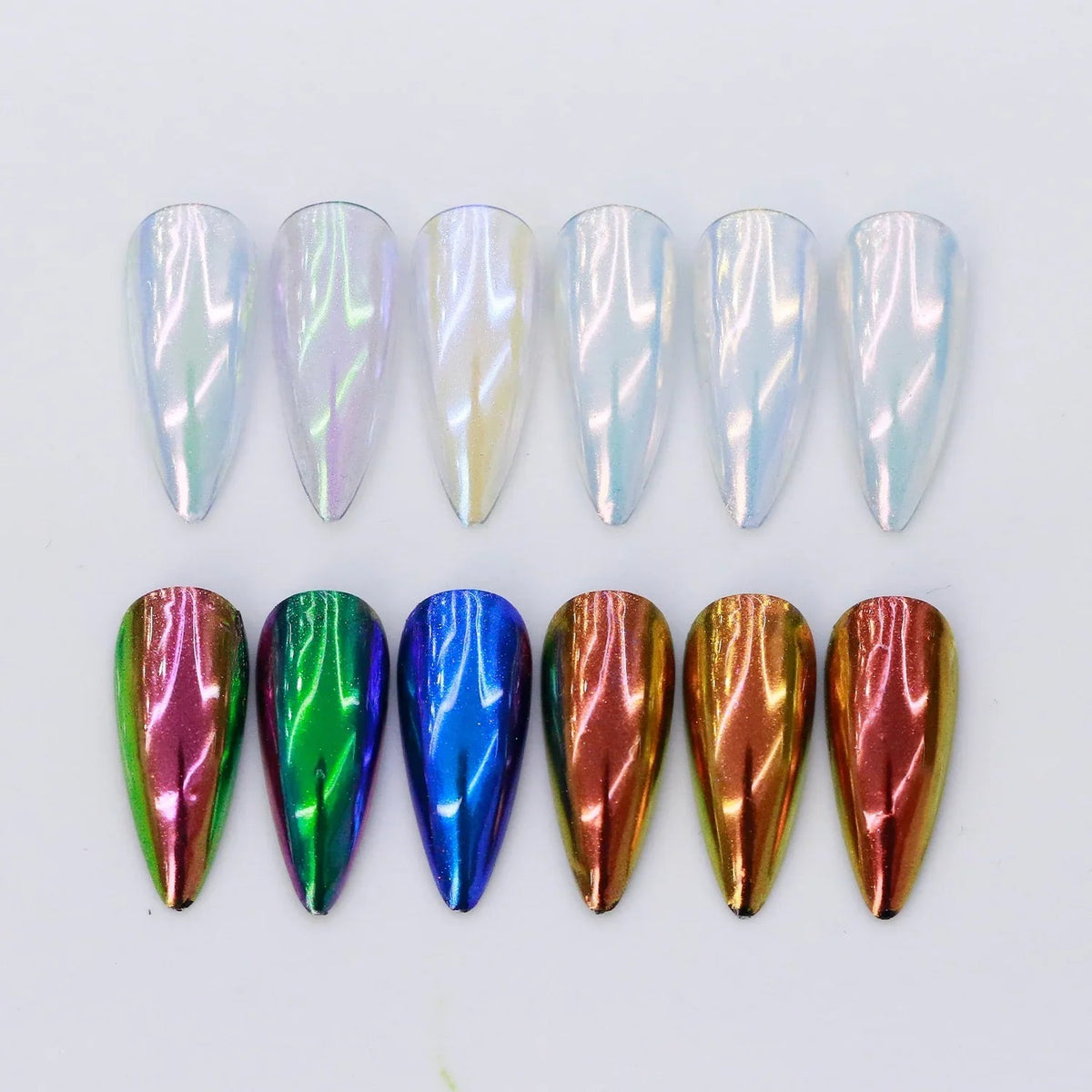 Moonlit Ice Translucent Mirror Powder 6pc PRE - ORDER - Cordoza Nail Supply