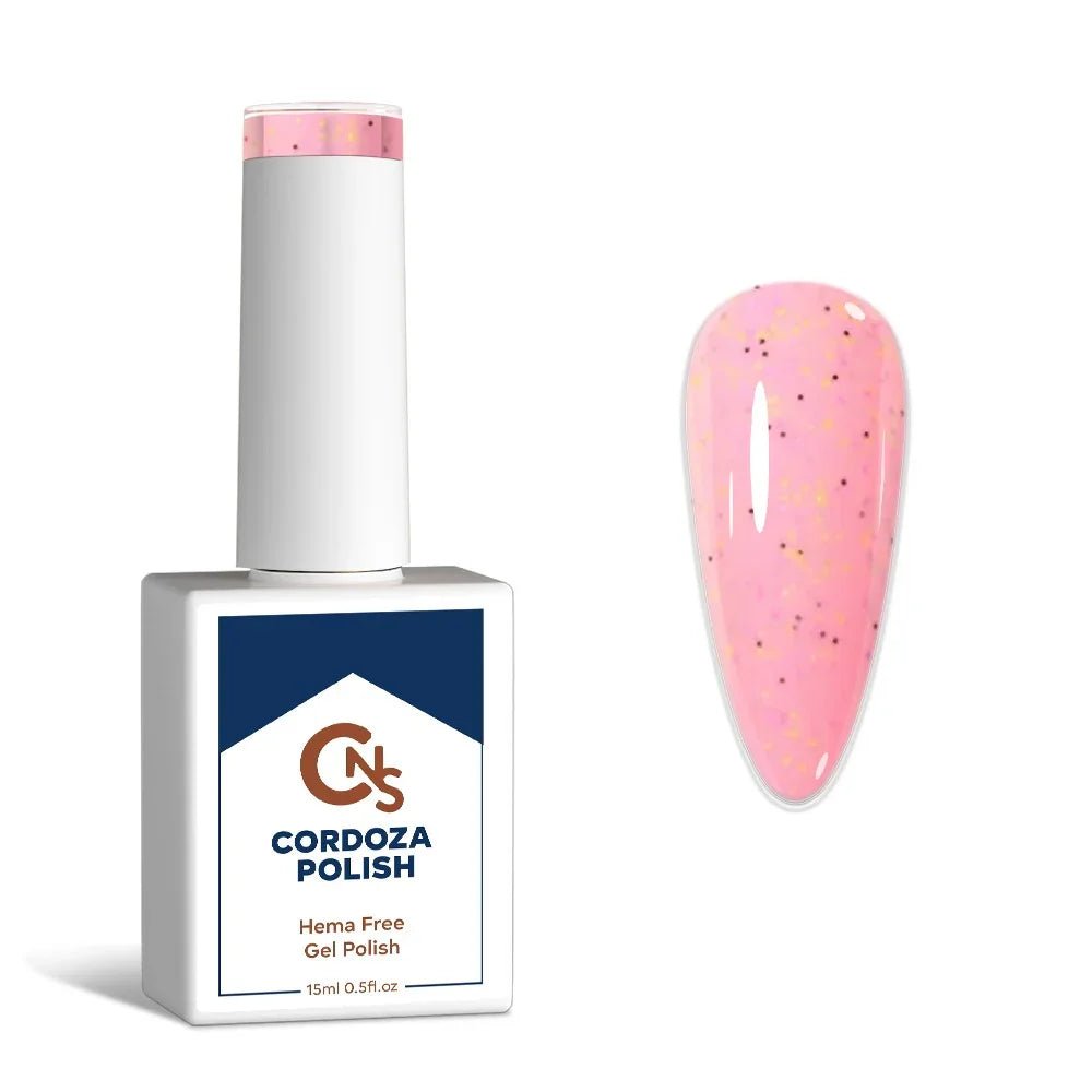 Pink Pop Dots - CNS Hema Free Speckle Gel Polish - Cordoza Nail Supply