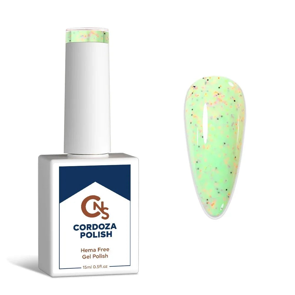 Pistachio Swirl - CNS Hema Free Speckle Gel Polish - Cordoza Nail Supply