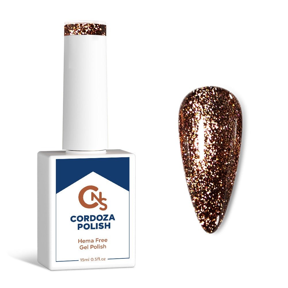 Rust to Riches - CNS Hema Free Gel Glitter Polish - Cordoza Nail Supply