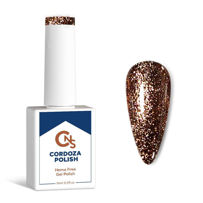 Rust to Riches - CNS Hema Free Gel Glitter Polish - Cordoza Nail Supply