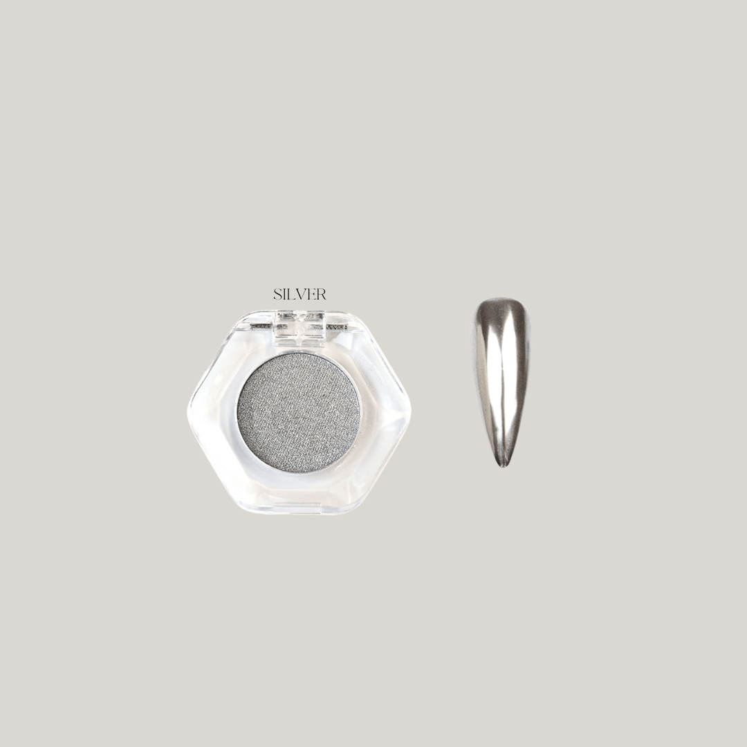Silver - CNS Pressed Chrome Pigments - Cordoza Nail Supply