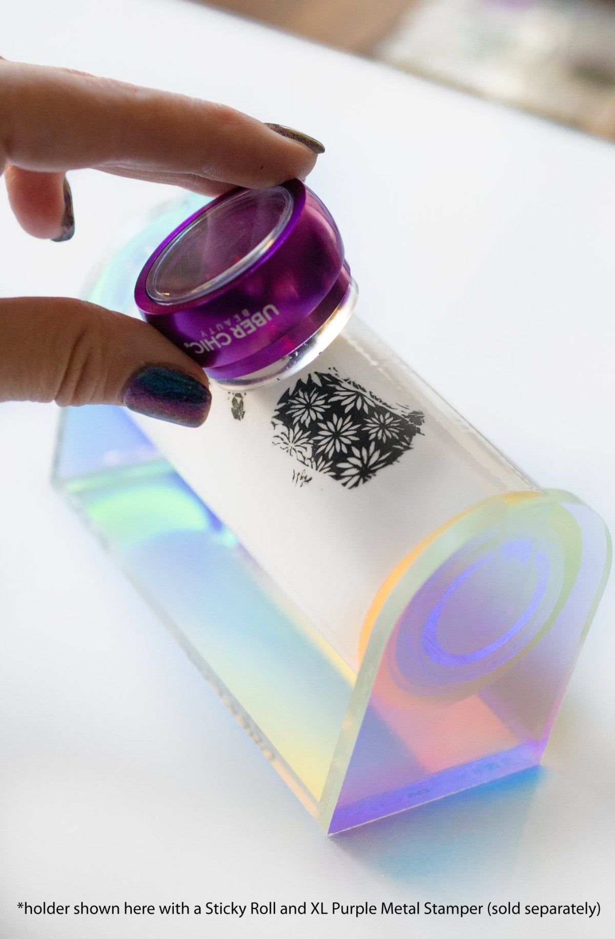 Sticky Roll Iridescent Acrylic Holder - Cordoza Nail Supply
