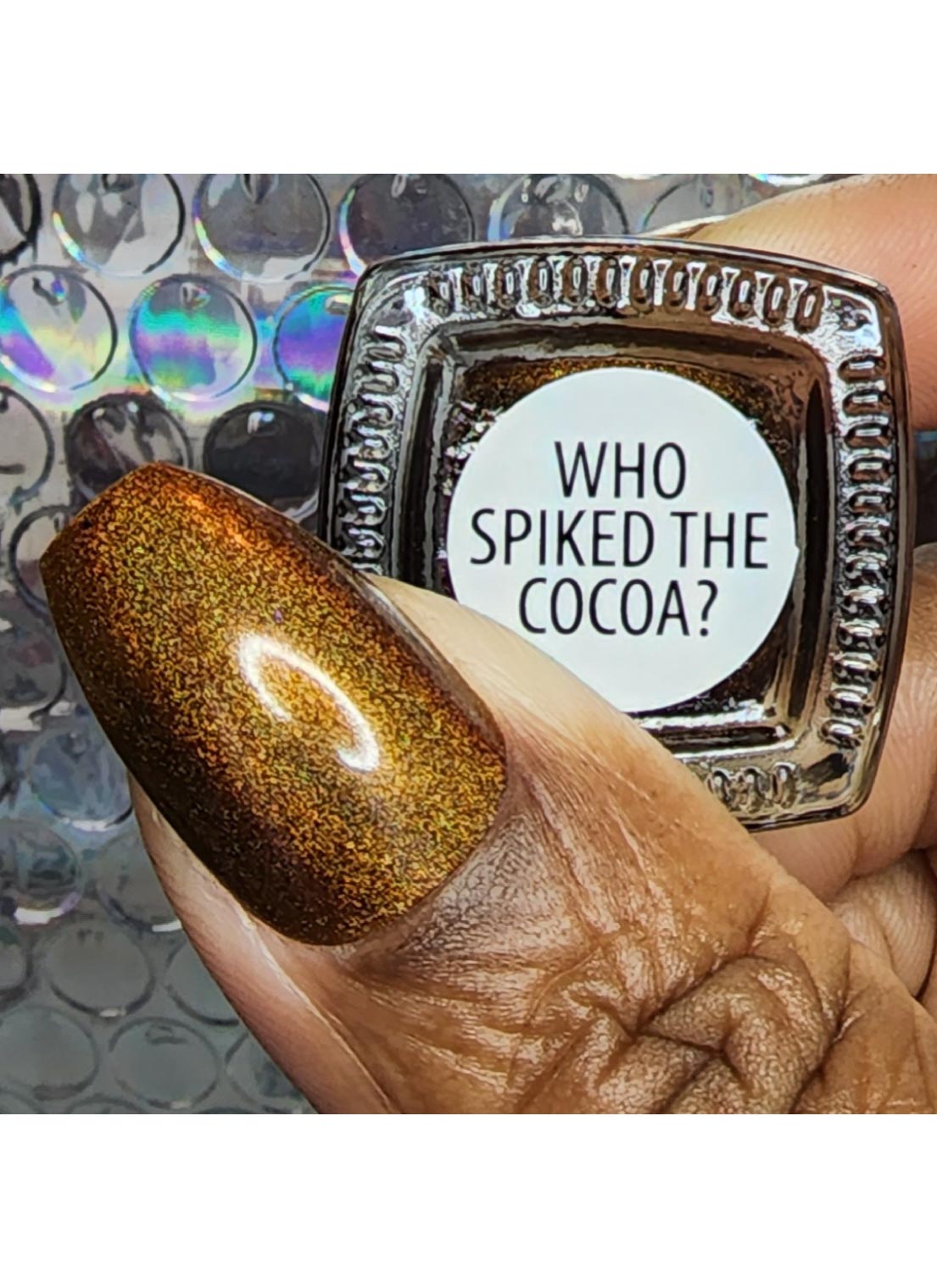 Who Spiked The Cocoa? - Holographic Polish - Cordoza Nail Supply