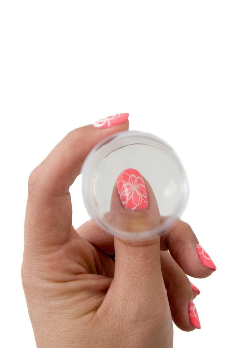 XL Clear Stamper with Clear Tall Holder - Cordoza Nail Supply