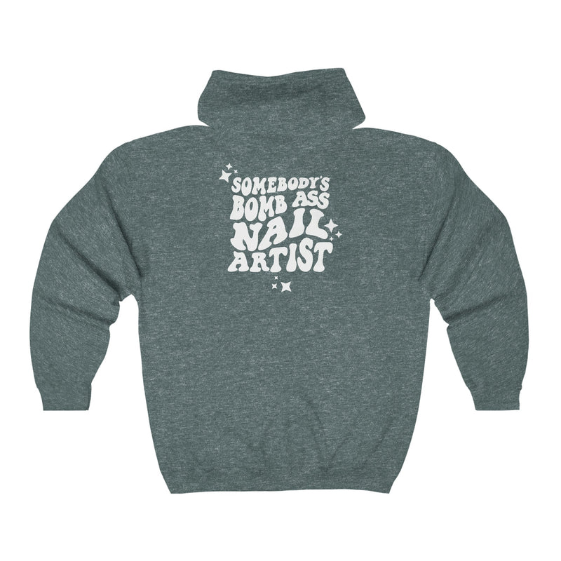CNS "Bomb Ass Nail Artist" Full Zip Hooded Sweatshirt - Cordoza Nail Supply