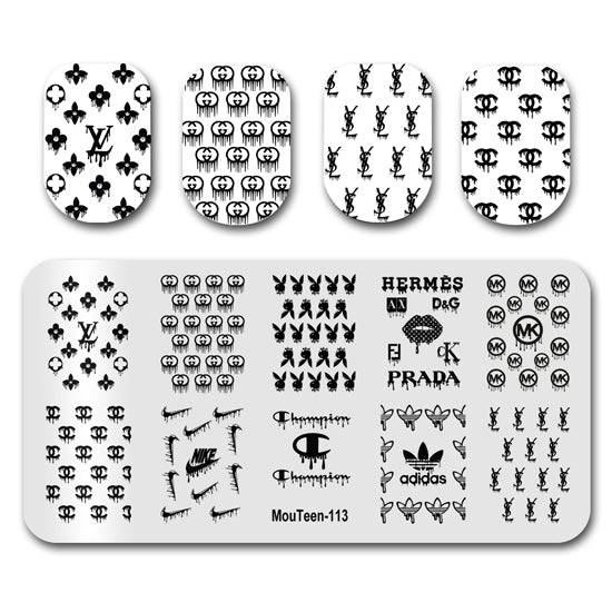 Geometric Love Heart Nail Stamping Plates French Line Design Leaf Floral Nail  Art Stamp Stencil Printing Template Accessories - Nail Templates -  AliExpress